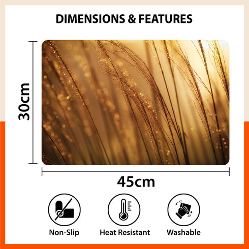 Polypropylene Table Mats & Coasters for Dining Table at Home (Morning Dew - Set of 6)